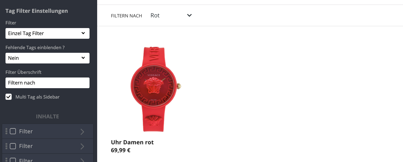 Einzel-Tag-Filter