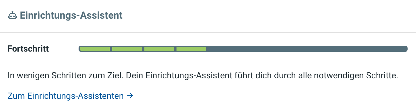 Einrichtungs-Assistent