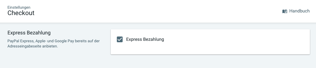 Aktivierung PayPal Express im Checkout