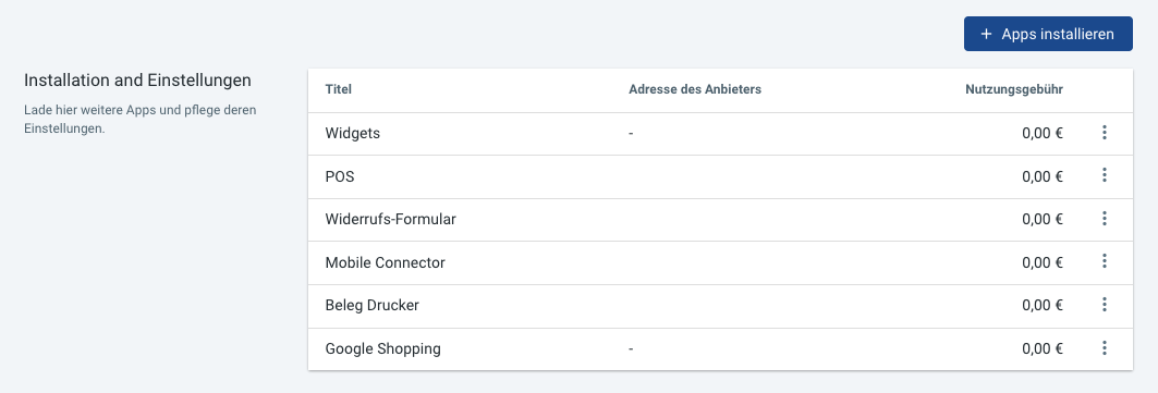 Apps Übersicht