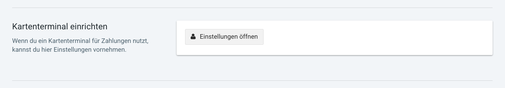 Externe Kartenzahlung öffnen