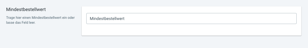Mindestbestellwert