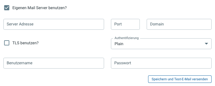 Eigenen Mail-Server verwenden