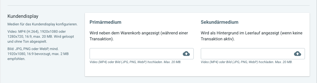 Medien für Kunden-Display
