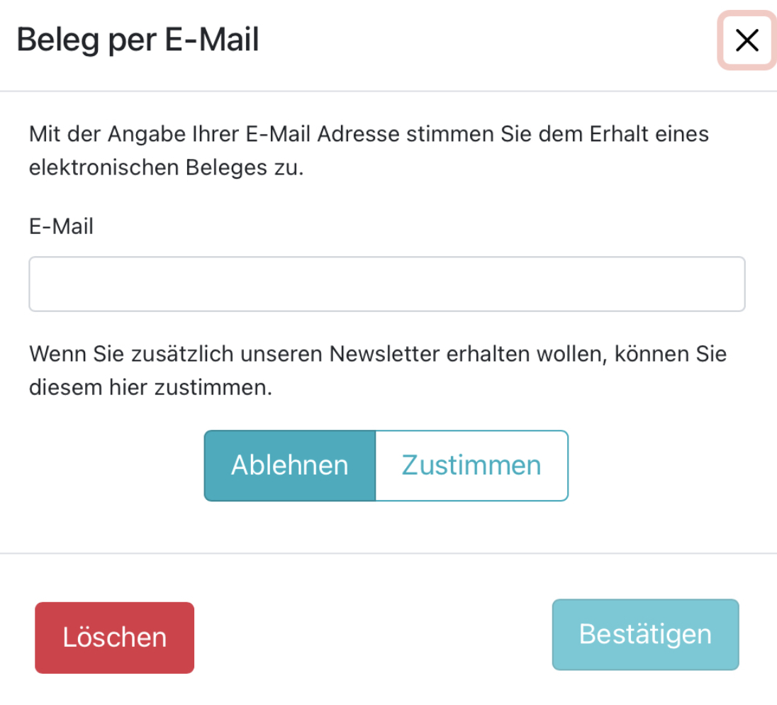 Eingabe E-Mail-Adresse