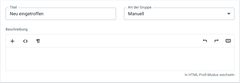 Gruppe erstellen