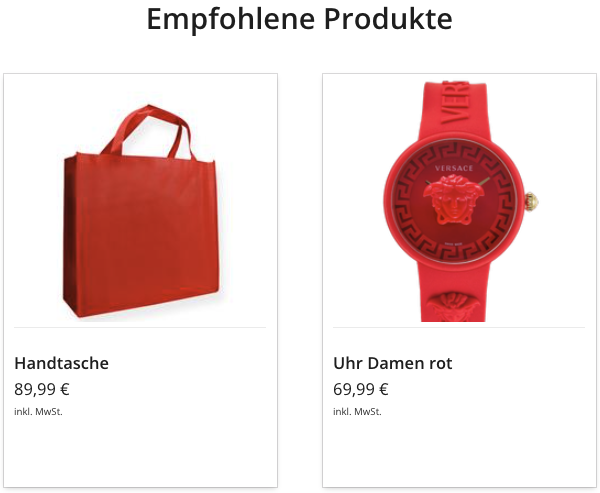 Empfehlung im Shop