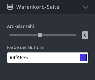 Warenkorb-Einstellungen