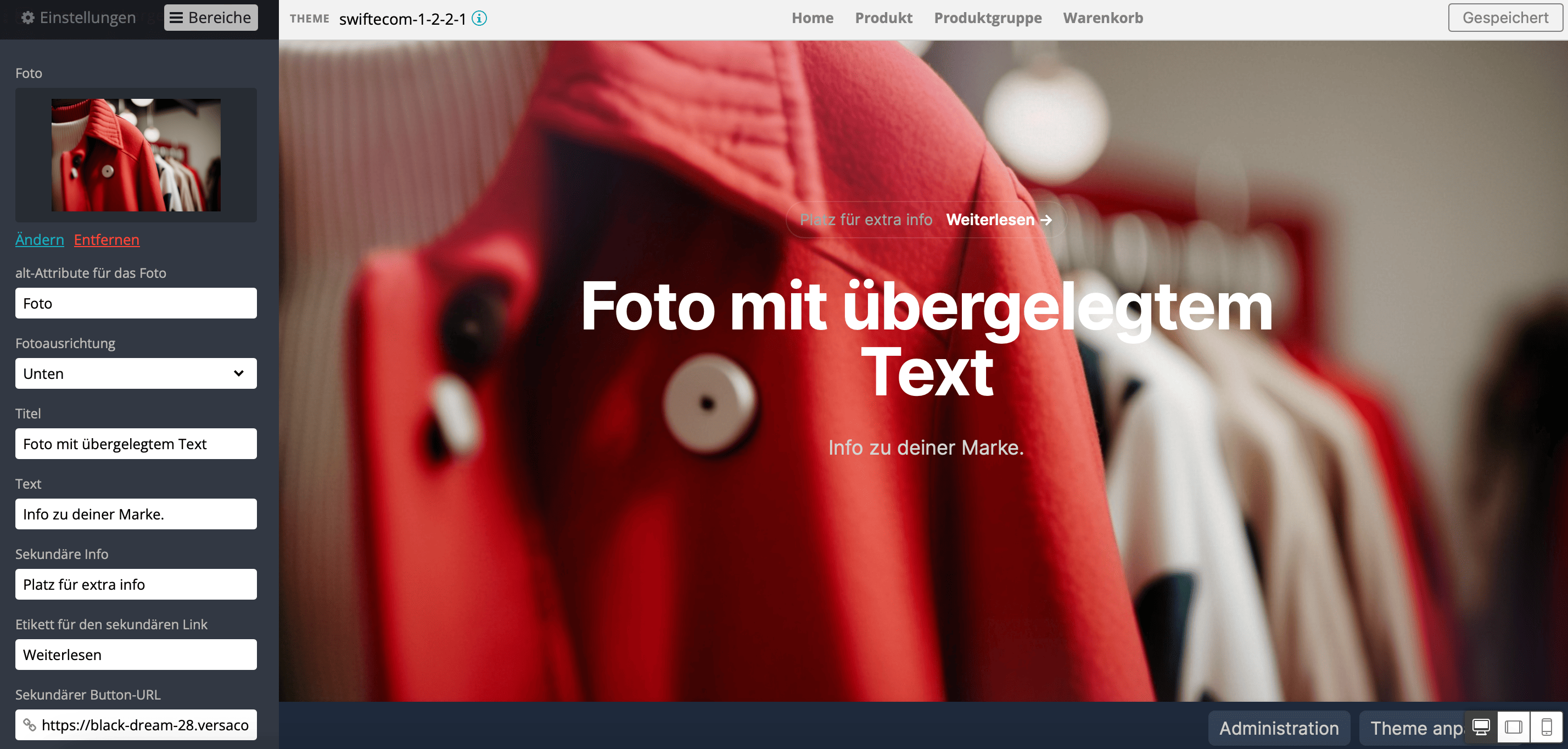 Foto mit übergelegtem Text