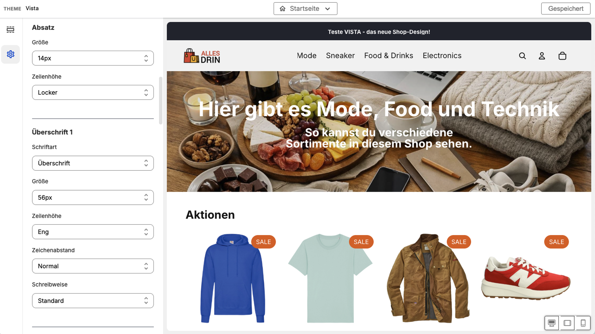 Absatz und Überschriften